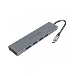 Mediacom MD-C301  Hub 4 porte USB 3.0 , connessione USB-C co