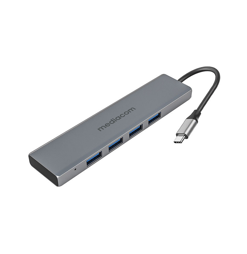 Mediacom MD-C301  Hub 4 porte USB 3.0 , connessione USB-C co